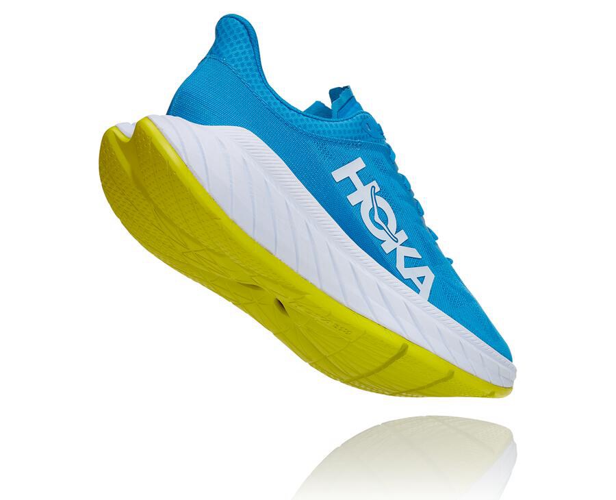 Hoka One One Carbon X 2 Löparskor Herr - Blå/Vita - DITAG-6032